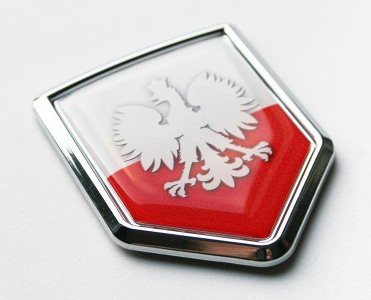 Red Eagle Car Logo - Poland White Eagle Flag Crest Car Badge and Chrome