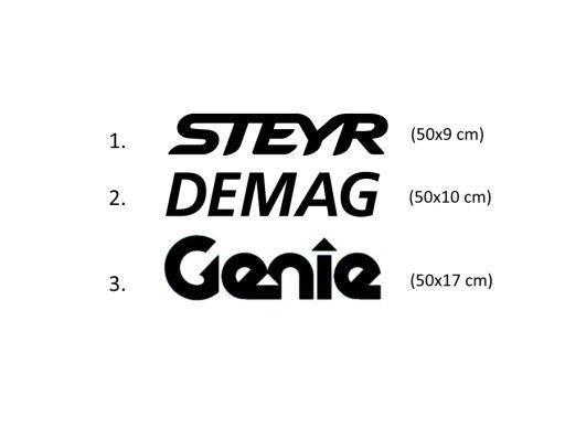 Demag Logo - Naklejka logo STEYR, DEMAG, GENIE 6931100855 - Allegro.pl