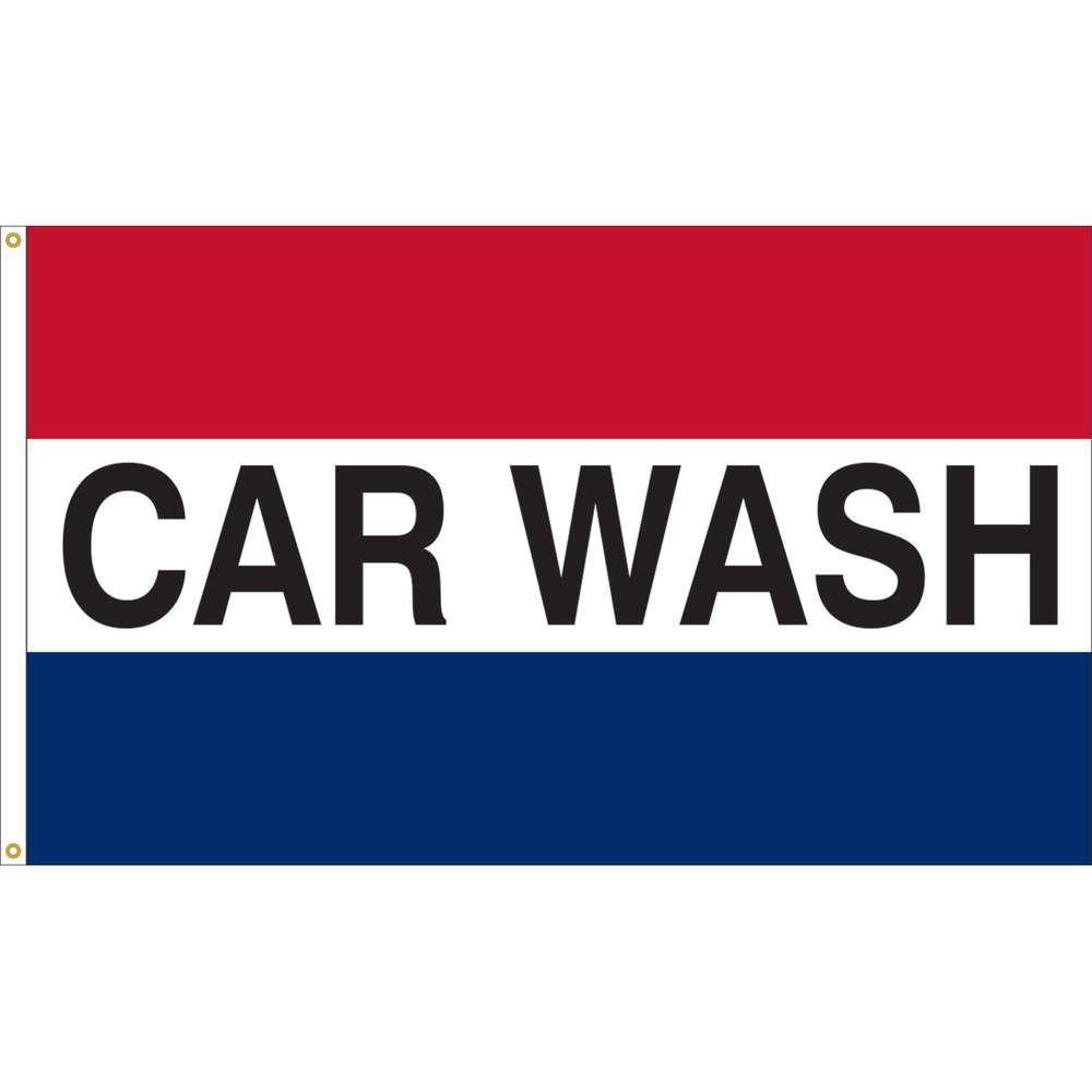 Red White and Blue Stripes Logo - Car Wash | Red, White, Blue Stripes | 3' x 5' Nylon - Leisure Living ...