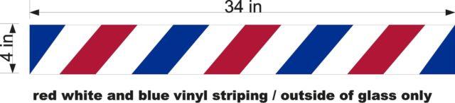 Red White and Blue Stripes Logo - Red White Blue Stripes Vinyl Decals Barber Shop Window or Wall | eBay