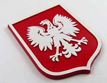 Red Eagle Car Logo - Poland Polska Eagle Red White plastic car emblem decal sticker crest