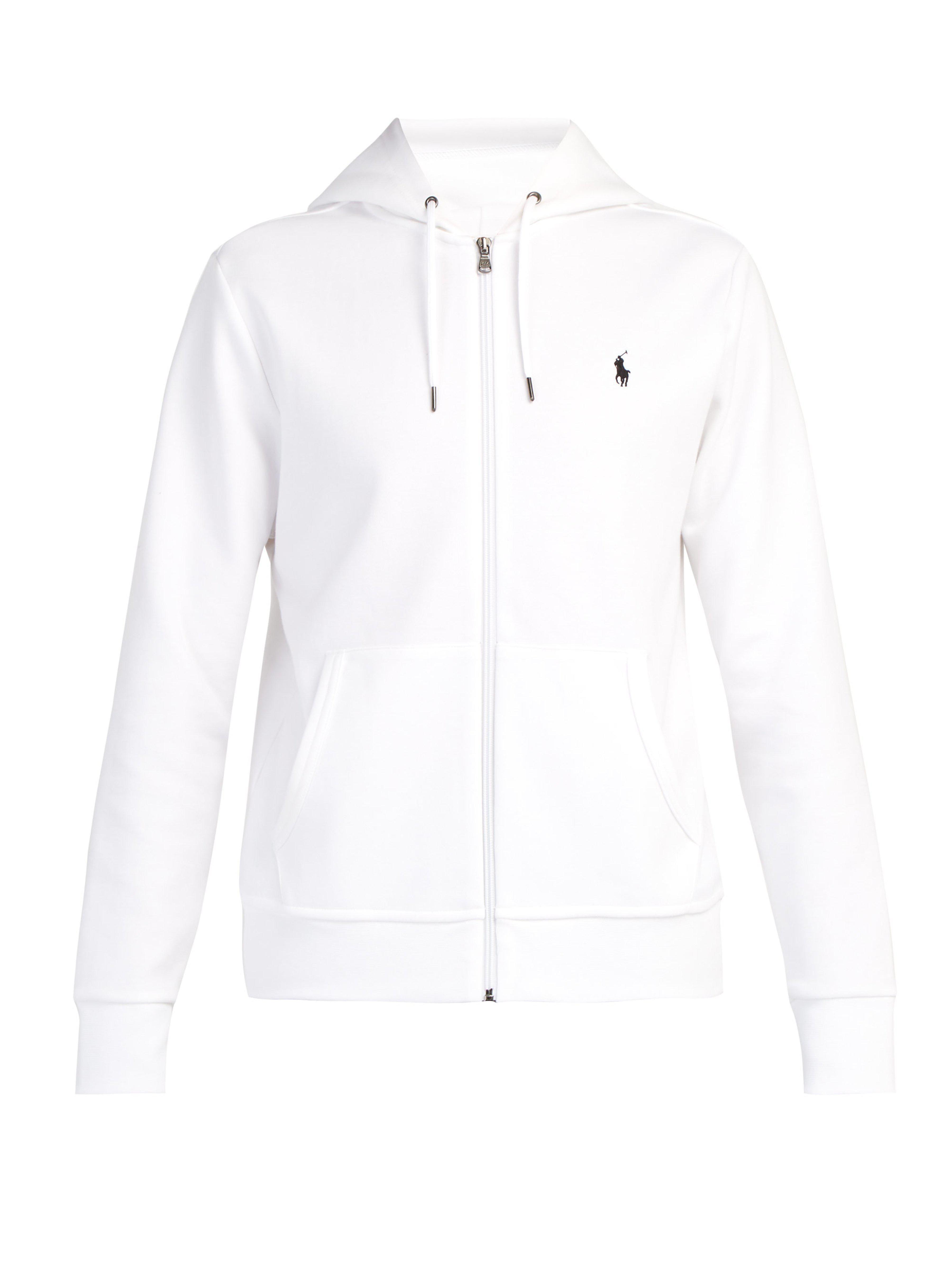Ralph Lauren White Logo - Polo Ralph Lauren Logo Embroidered Zip Through Hooded Sweatshirt in ...
