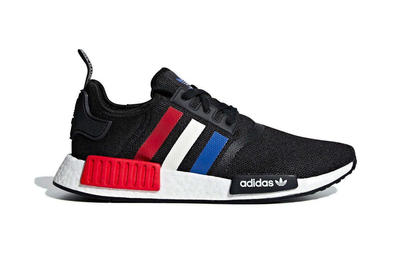 Red White and Blue Stripes Logo - Red, White And Blue Stripes Land On The adidas NMD R1 • KicksOnFire.com