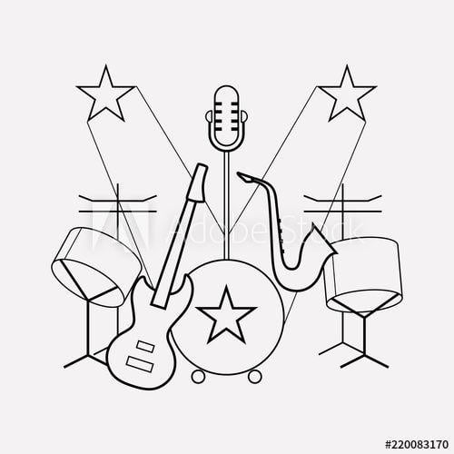 Band App Logo - Music band icon line element. Vector illustration of music band icon ...
