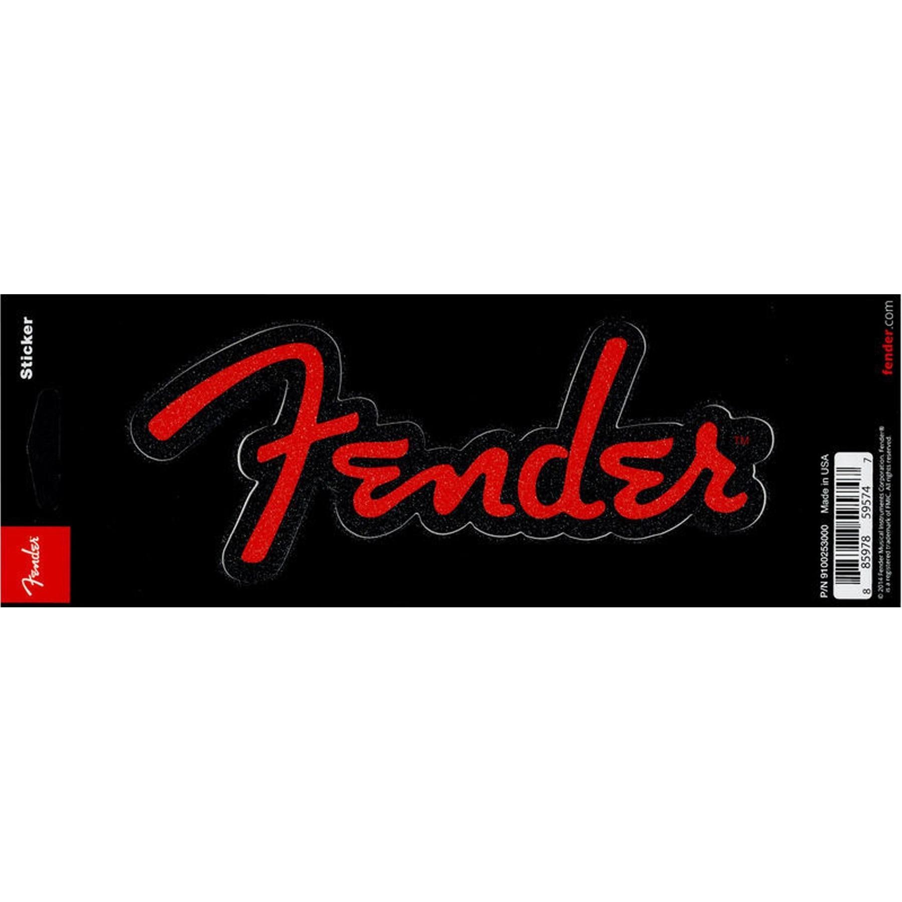 Red Glitter Logo - Fender Logo Stickers Red Glitter 9100253000