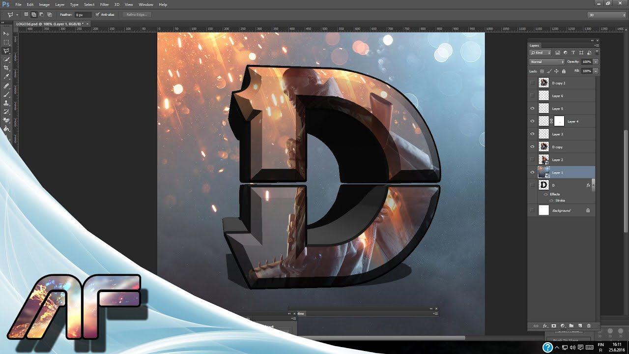 3D Logo - Photoshop 3D LOGO Tutorial - YouTube