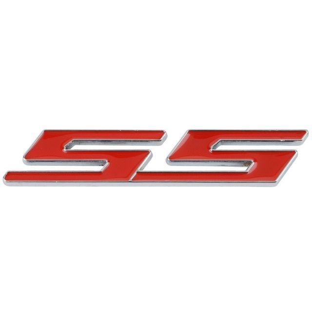 Red SS Logo - Car Styling 3D Metal SS Logo Emblem Red SS Badge Car Body Rear Decal