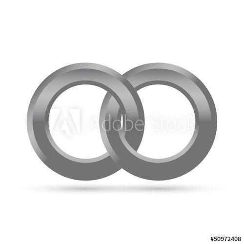Interlocking Circles Logo - Logo, Icon 3D - two glossy grey interlocking rings - Buy this stock ...