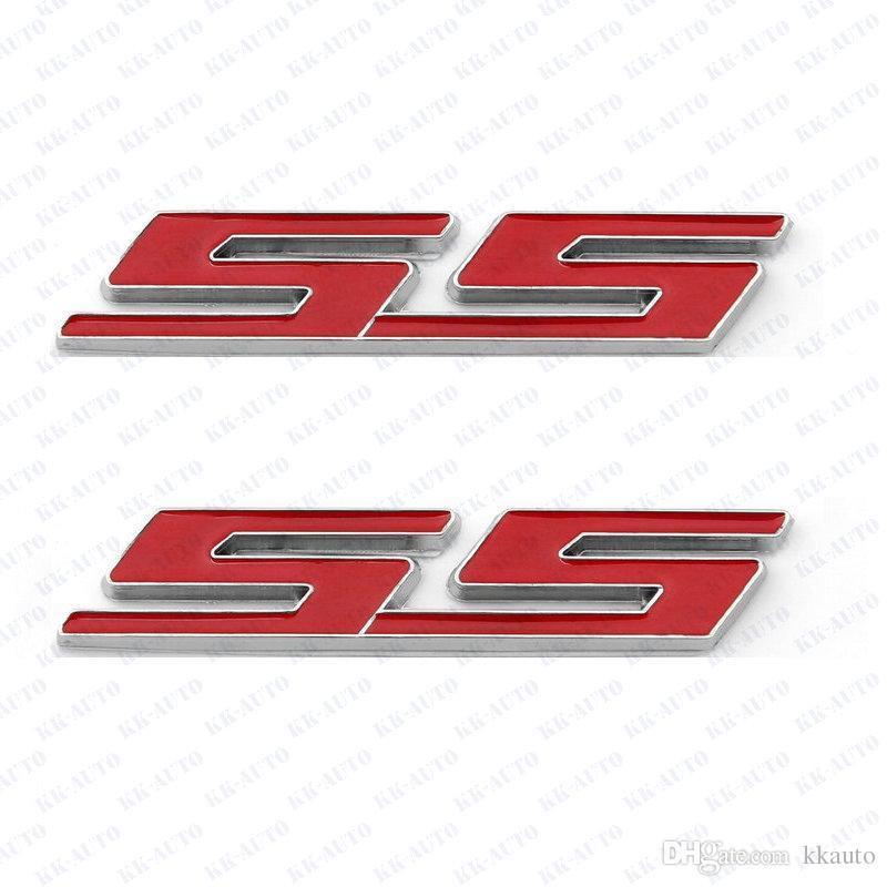 Red SS Logo - Sport Red Car SS Logo Badge Emblem Decal 3D Chrome For Chevrolet New ...