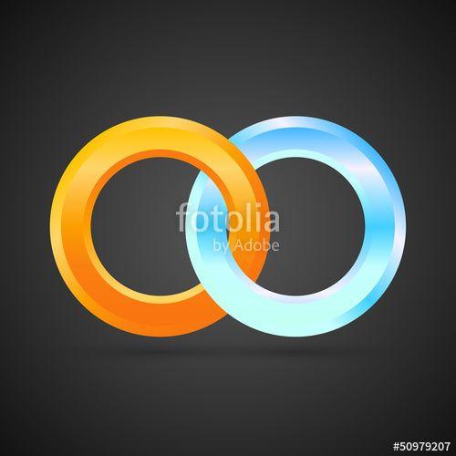 Interlocking Circles Logo - Business Logo Design 3D – Fire & Ice – two interlocking rings
