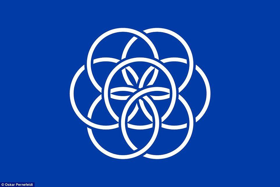 Interlocking Circles Logo - Oskar Pernefeldt creates the 'flag of planet Earth' that could be