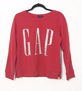 Red Glitter Logo - Gap Women's Red Sweatshirt Silver Sparkling Glitter Logo Size M ...