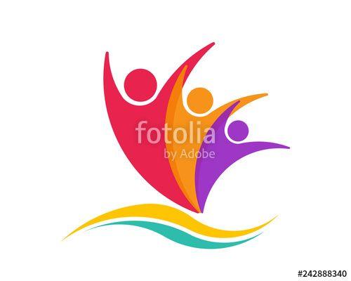 Three People Logo - Happy Business People. Business People having a Happy Life. Three ...