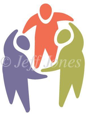 Three People Logo - Circle of Three People Stock Logo Illustration Icon
