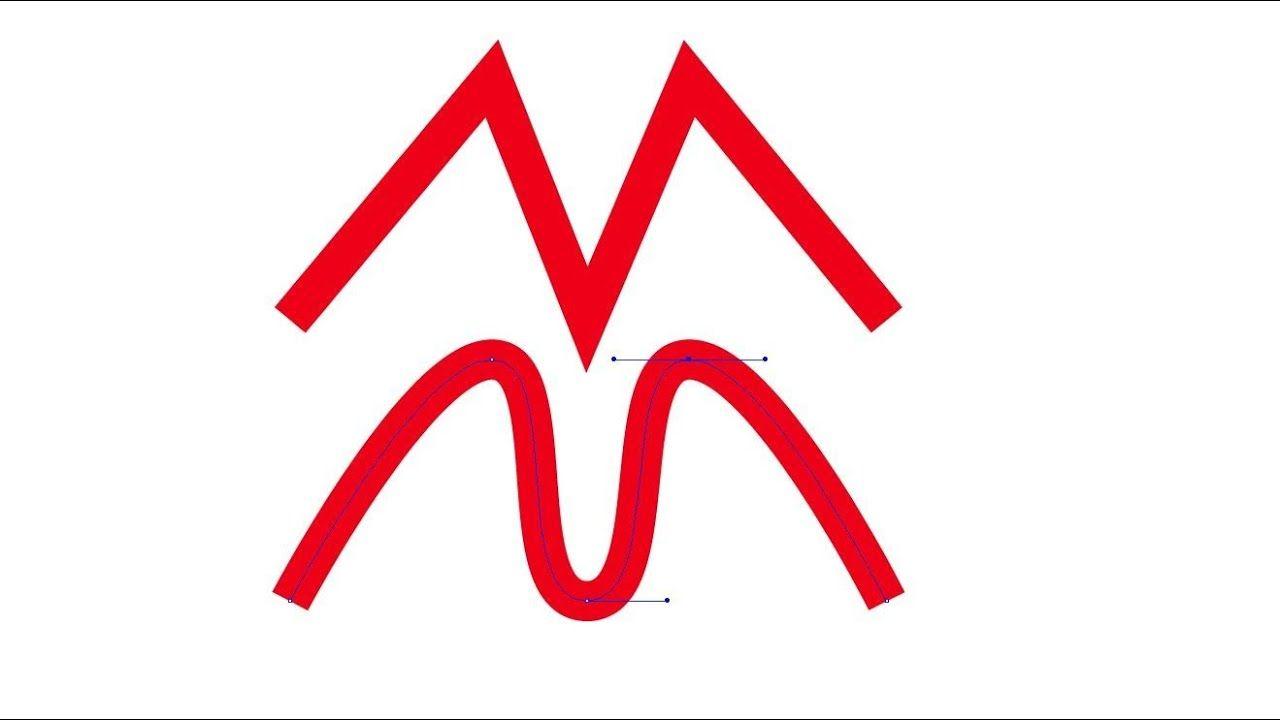 Red Curved Line Logo - How to Change Straight Lines into Curved Lines in Adobe Illustrator ...