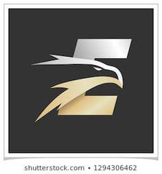 Golden E Logo - Letter Z Golden Silver Eagle Head Logo | Shutterstock | Eagle head ...