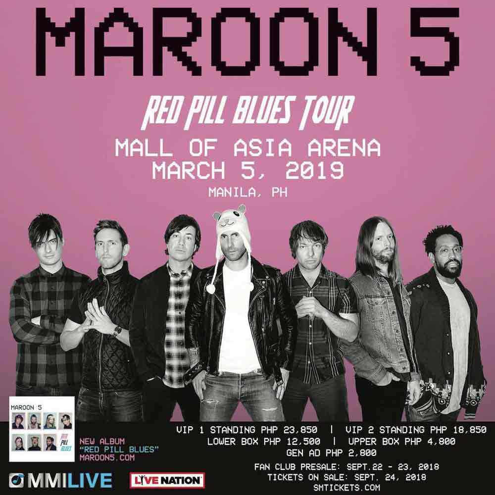 Maroon 5 2018 Logo - Maroon 5 in Manila 2019: Tickets, Venue Updates