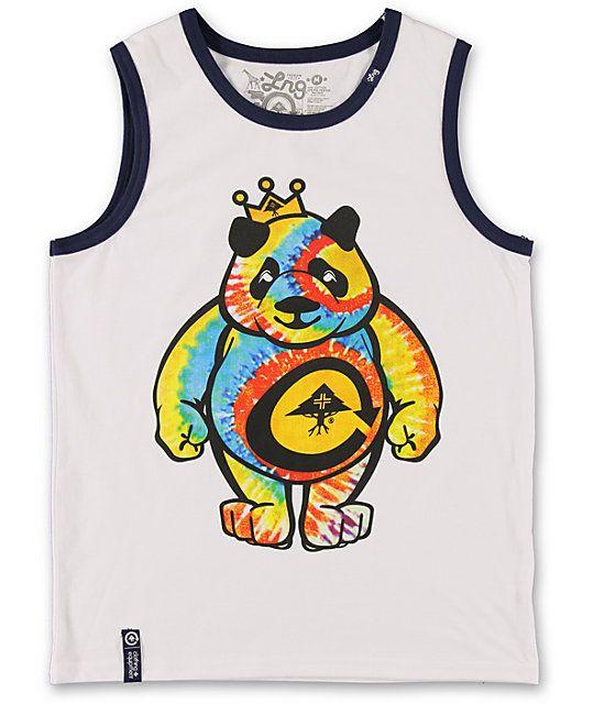 LRG Panda Logo - LRG Boys Tie Dye Panda Tank Top
