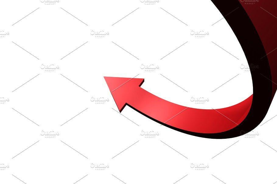 Red Curved Line Logo - Red curved arrow Photo Creative Market