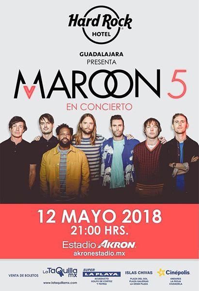 Maroon 5 2018 Logo - Boletos. MAROON 5. La Taquilla MX