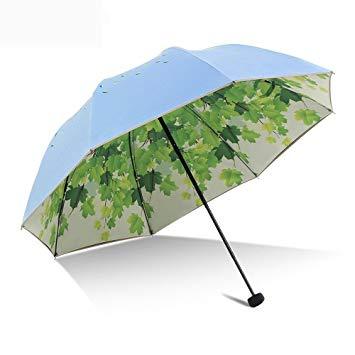 Green and Blue Sun Logo - Green Tree Leaf Folding Travel Sun Umbrella Double Layer Sunblock UV ...