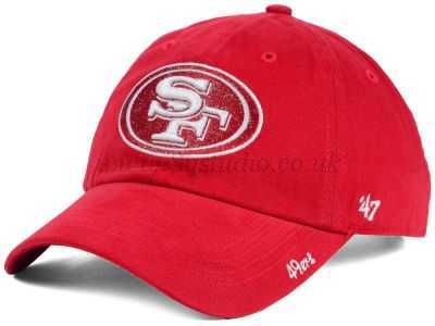 Red Glitter Logo - San Francisco 49ers NFL Women's Glitter Logo '47 CLEAN UP Cap Red
