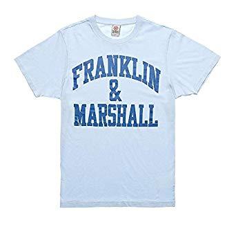 Franklin Clothing Logo - Franklin & Marshall T-Shirt with Pastel Blue Logo, unisex-adult ...