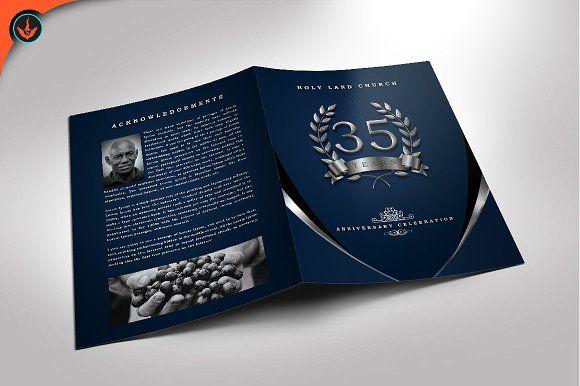 Navy Blue and Silver Logo - Silver Navy Blue Anniversary Program ~ Brochure Templates ~ Creative ...