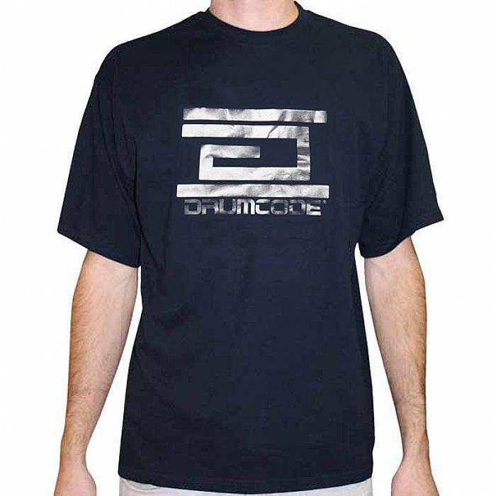 Navy Blue and Silver Logo - DRUMCODE Drumcode T shirt (navy blue with silver logo) vinyl at Juno ...
