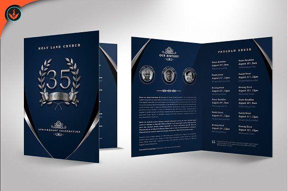 Navy Blue and Silver Logo - Silver Navy Blue Anniversary Program Brochure Templates Creative