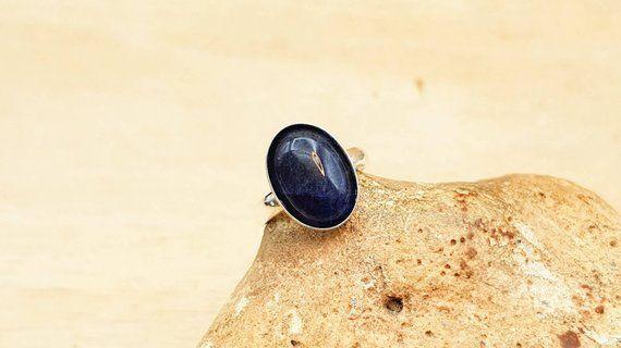 Semi Oval Blue Logo - Adjustable simple oval blue Sodalite ring. 925 sterling silver | Etsy