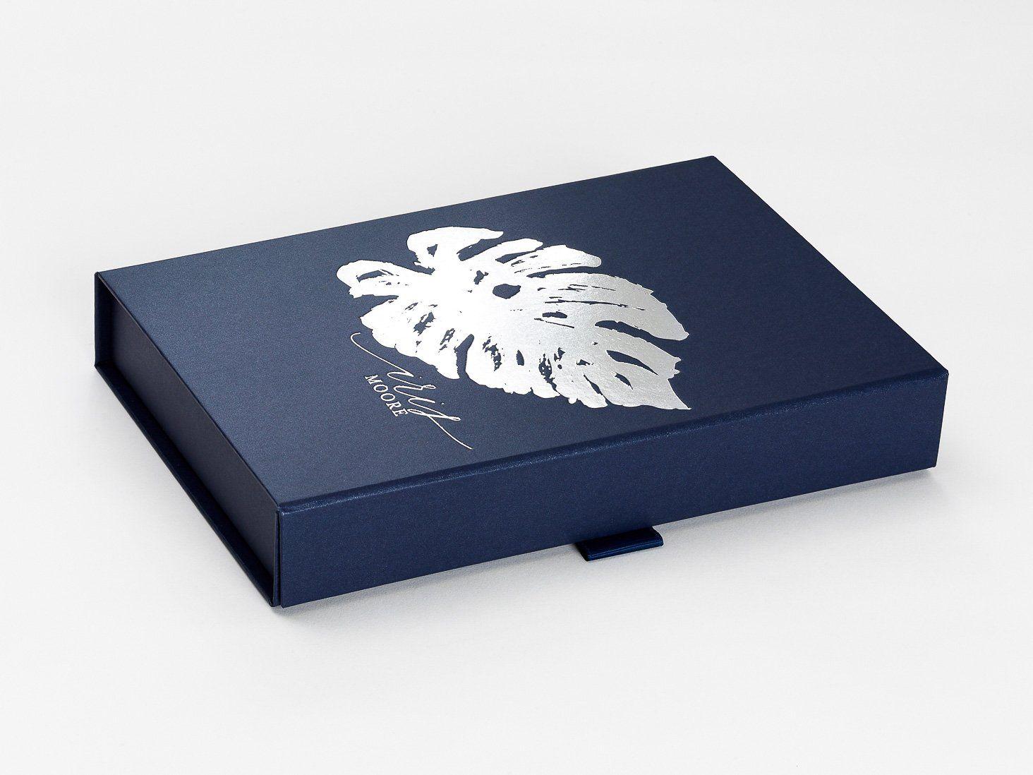 Navy Blue and Silver Logo - Wholesale Navy Blue A5 Gift Boxes and Luxury Gift Packaging ...