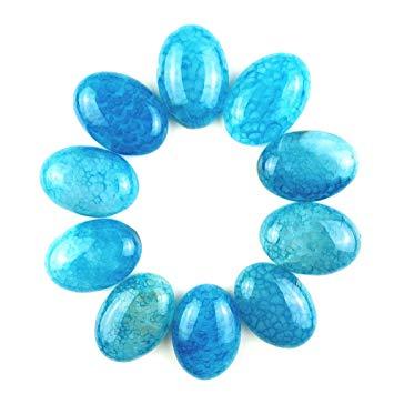 Semi Oval Blue Logo - Amazon.com: JCGJ Semi Precious Stones, Healing Crystal Sky Blue Oval ...