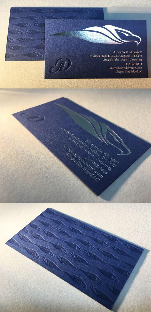 Navy Blue and Silver Logo - Elegant Navy Blue And Silver Foil Textured Business Card For A ...
