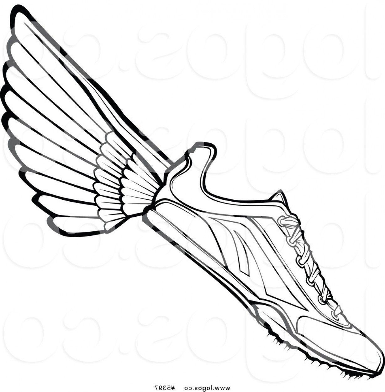 Track Shoe Logo - Special Royalty Free Vector Of A Logo Of A Black And White Track