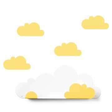 Yellow Cloud Logo - Decorative sticker for children's room yellow clouds