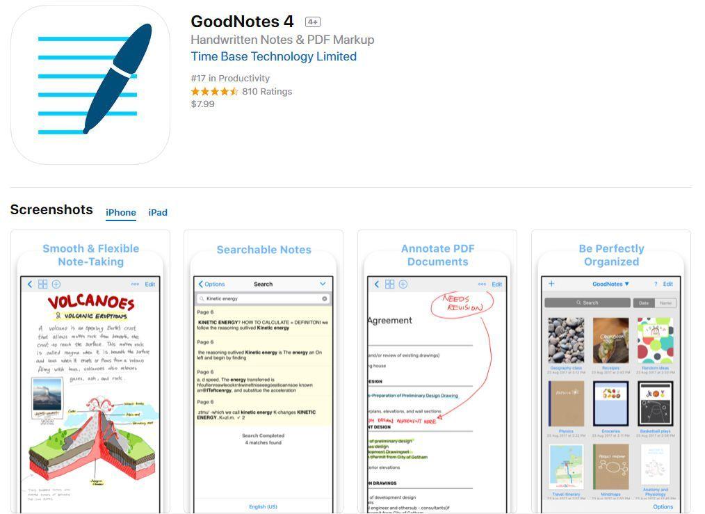 Good Notes 4 App Logo - Top 6 Free Apps to Fill PDF Forms on iPhone | Wondershare PDFelement