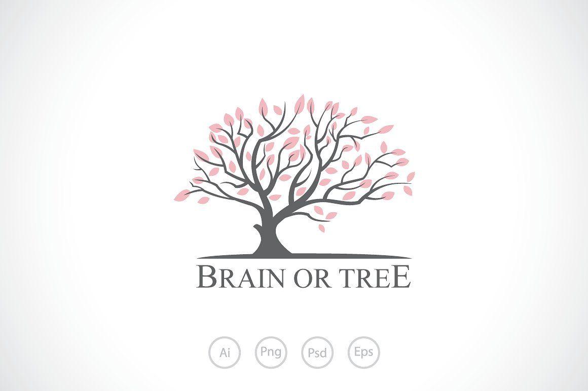 Tree Brand Logo - Brain or Tree Logo Template ~ Logo Templates ~ Creative Market
