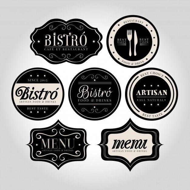 Black and White Restaurant Logo - Restaurant logo collection Vector