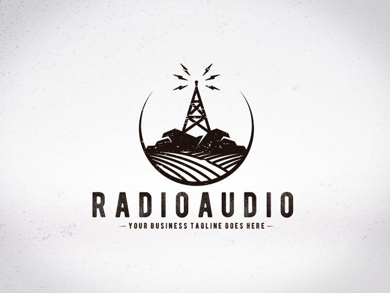 Retro Radio Logo - Radio Transmission Logo