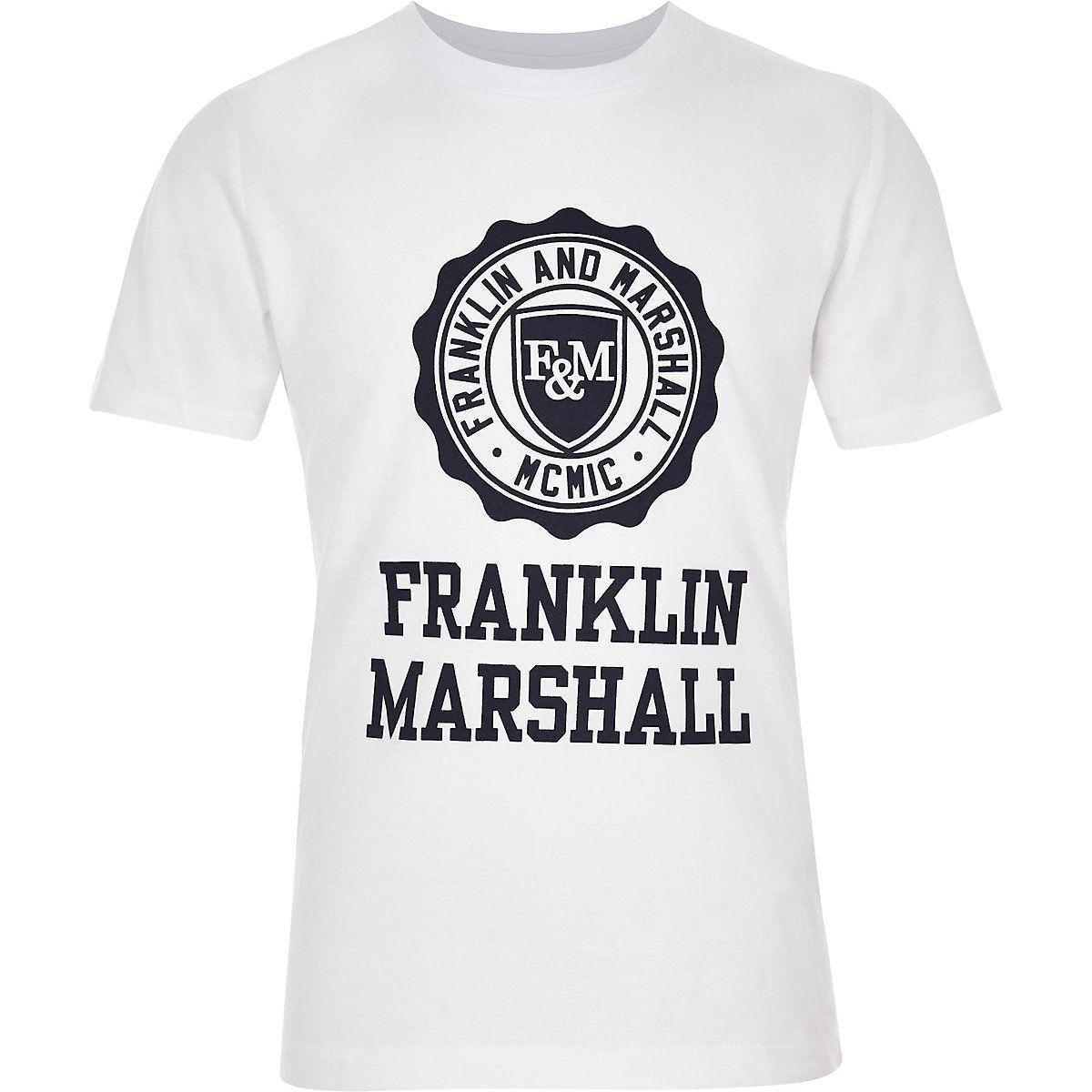 Franklin Clothing Logo - Boys Franklin & Marshall white logo T-shirt - T-shirts - T-Shirts ...
