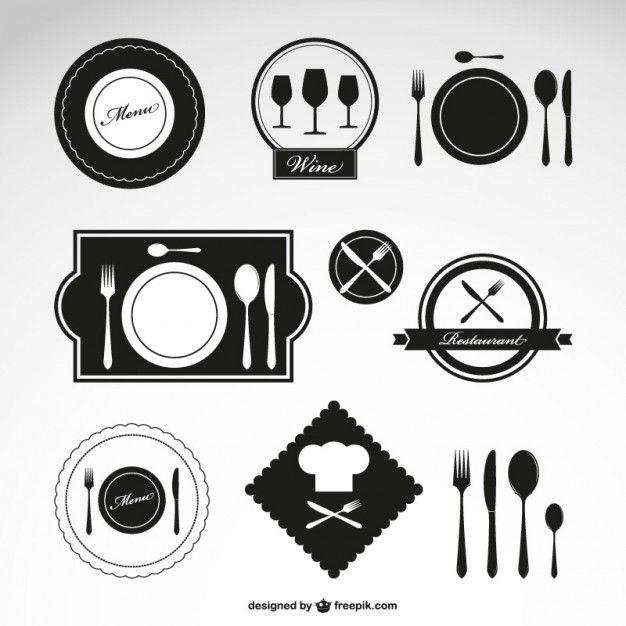 Black and White Restaurant Logo - Black restaurant logos Vector