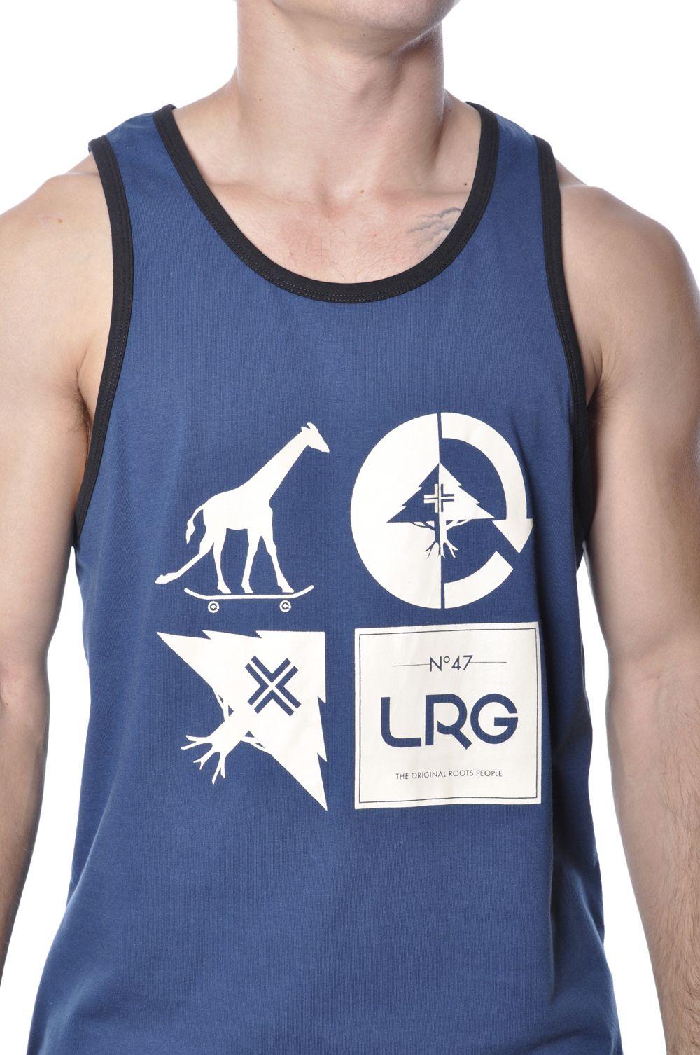 LRG Original Logo - LRG Mash Up Tank Top Shirt Mens Blue Lifted Research Group