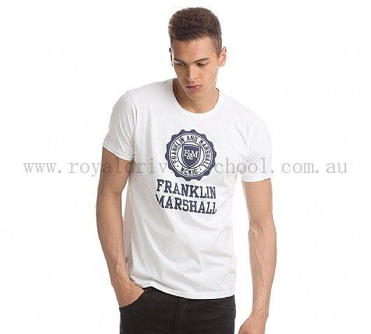 Franklin Clothing Logo - Glistening White Men's T-Shirt Clothing Franklin & Marshall Seal Logo