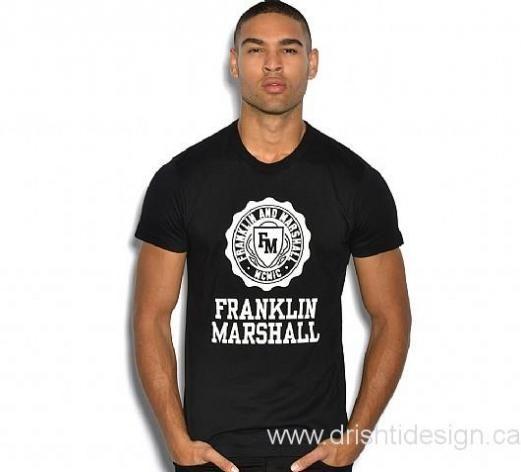 Franklin Clothing Logo - Mens Clothing 2017 Franklin & Marshall Seal Logo T-Shirt | Black ...