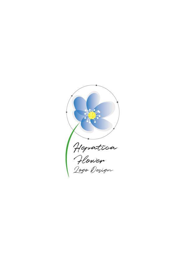 Blue Flower Logo - Hepatica Flower logo design