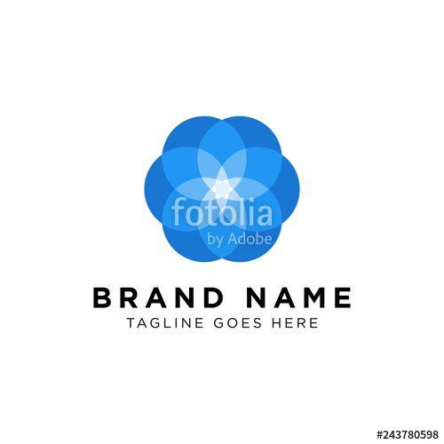 Blue Flower Logo - Blue Flower Logo concept. Creative Minimal design template. Symbol ...