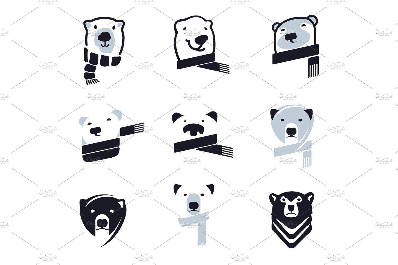 White Bear Logo - Polar bear logo ~ Illustrations ~ Creative Market