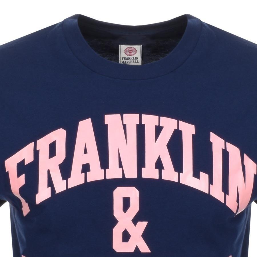 Franklin Clothing Logo - Franklin & Marshall Logo T Shirt Navy in Blue for Men