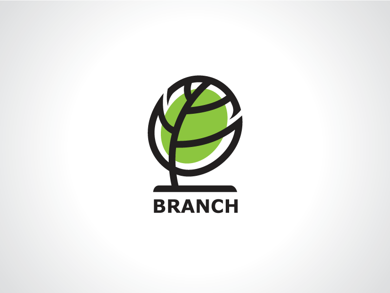 Tree Branch Logo - Oval Branch Tree Forest Logo Template